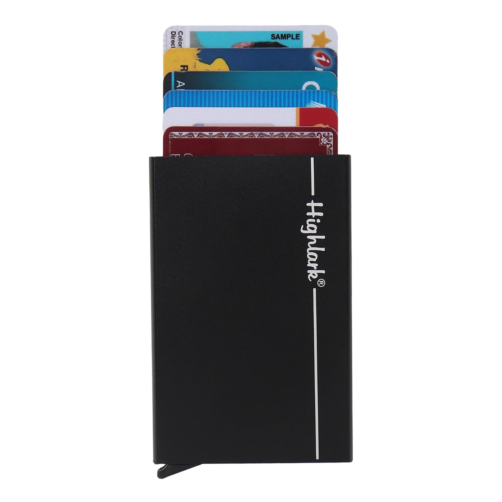 Highlark Black Slim Stainless Steel Card Holder, Side Pull Card Design for Men & Women 2