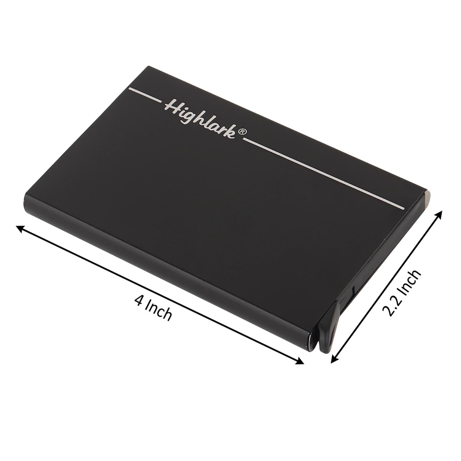 Highlark Black Slim Stainless Steel Card Holder, Side Pull Card Design for Men & Women 4