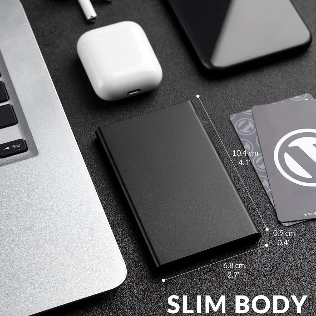 Highlark Black Slim Stainless Steel Card Holder, Side Pull Card Design for Men & Women (Copy) 3