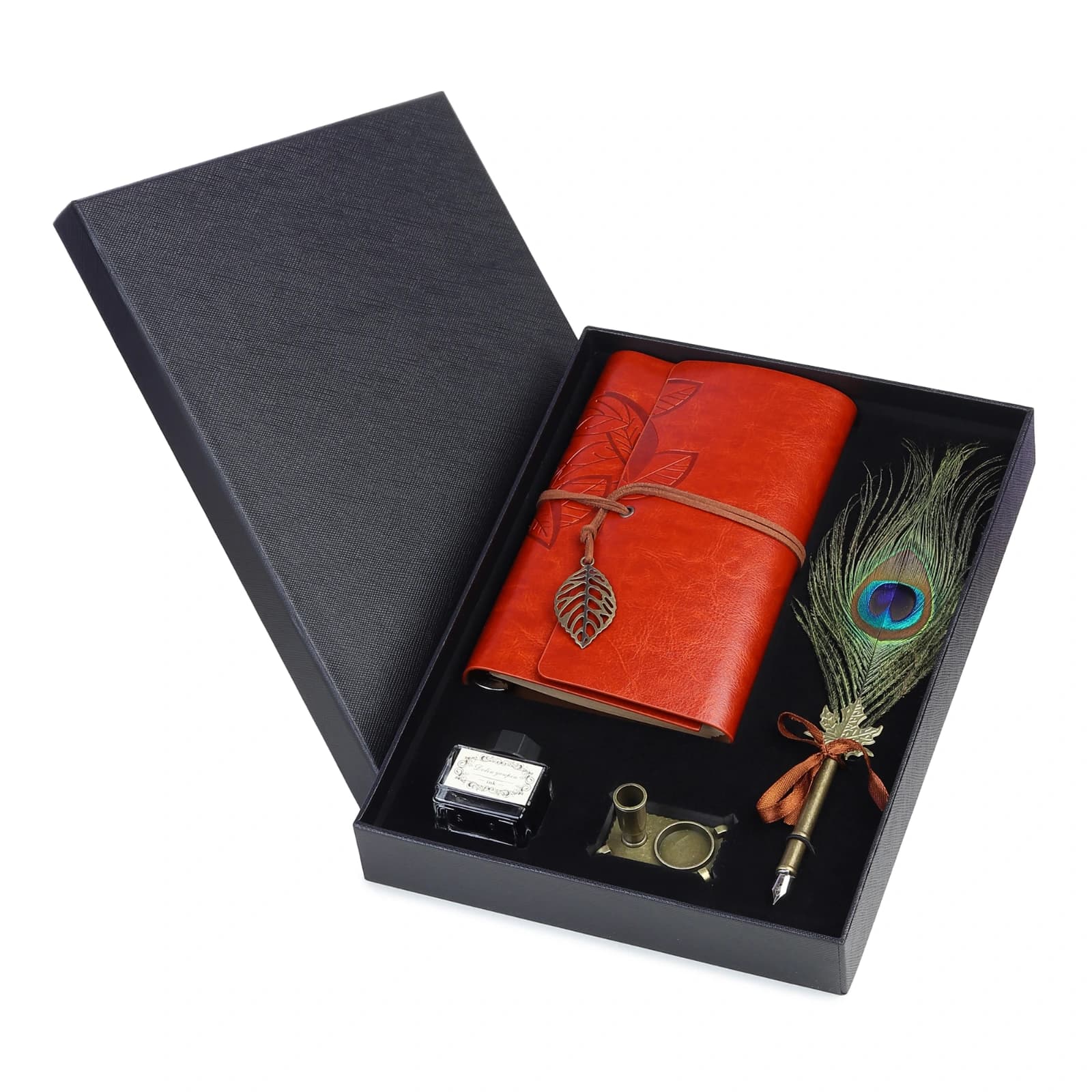 Highlark Premium Calligraphy Writing Set with Leather Journal, Feather Pen & Accessories | Vintage Notebook Gift Set | Elegant Gift Box for Men & Women 1