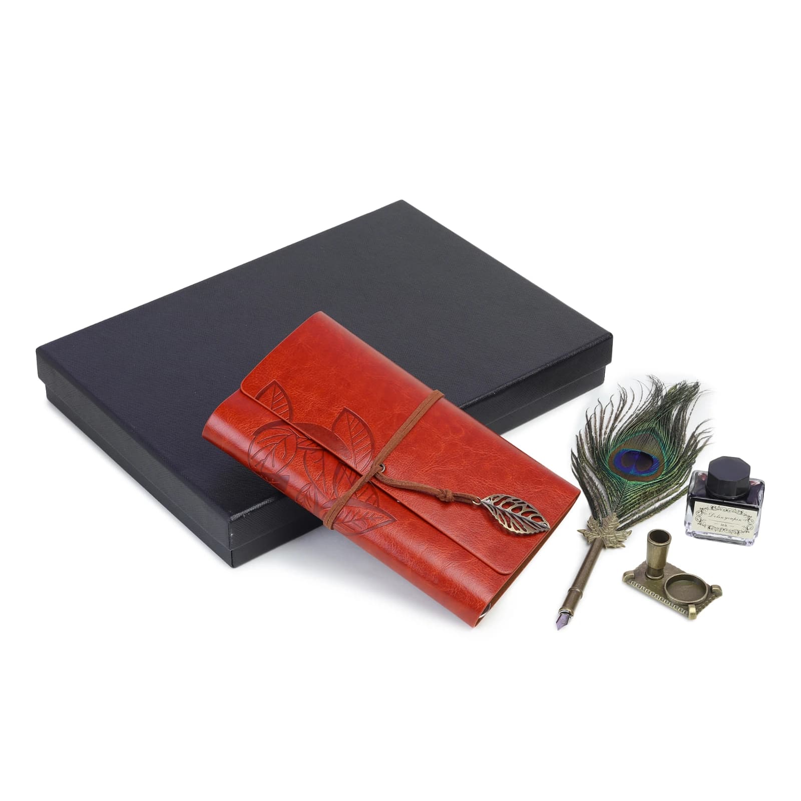 Highlark Premium Calligraphy Writing Set with Leather Journal, Feather Pen & Accessories | Vintage Notebook Gift Set | Elegant Gift Box for Men & Women 2