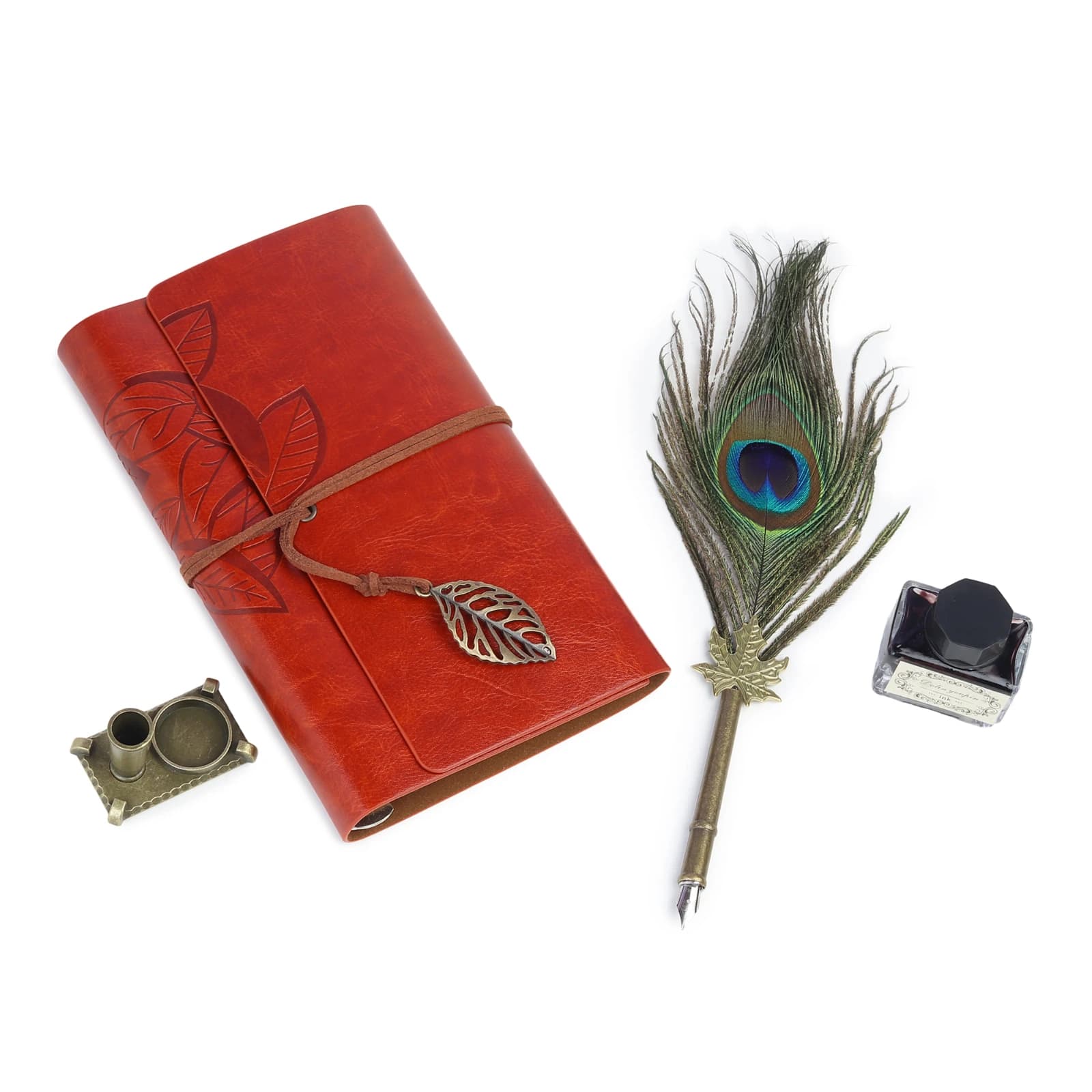 Highlark Premium Calligraphy Writing Set with Leather Journal, Feather Pen & Accessories | Vintage Notebook Gift Set | Elegant Gift Box for Men & Women 3