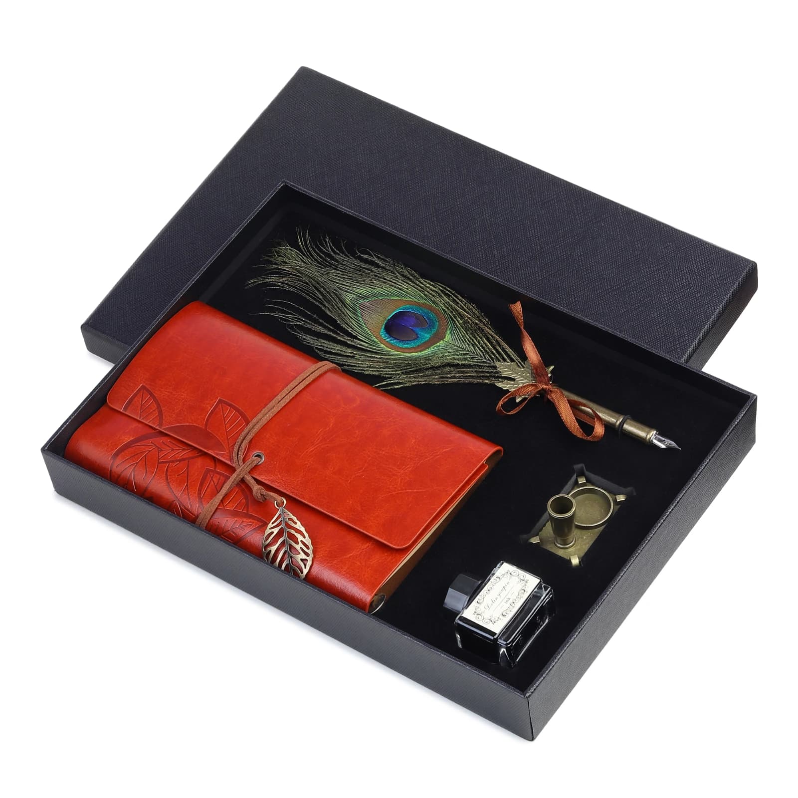 Highlark Premium Calligraphy Writing Set with Leather Journal, Feather Pen & Accessories | Vintage Notebook Gift Set | Elegant Gift Box for Men & Women 4