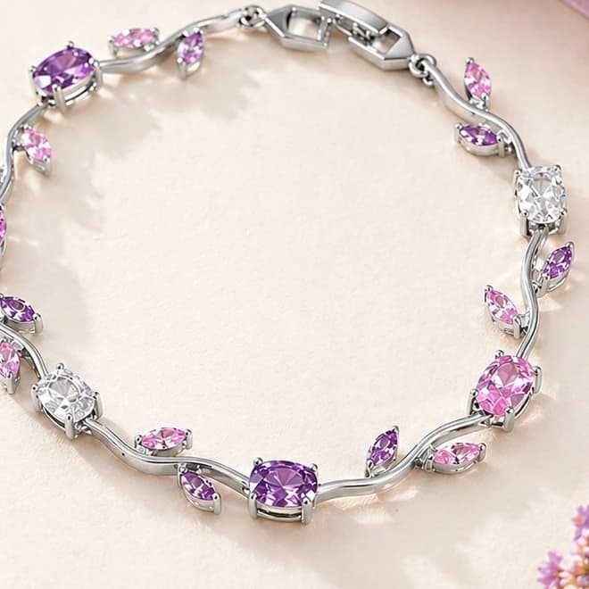 Crystallix Fashion Bracelet for Women | Premium Floral Bracelet | Lightweight & Skin-Friendly | Elegant Jewelry Gift for Women & Girls 4