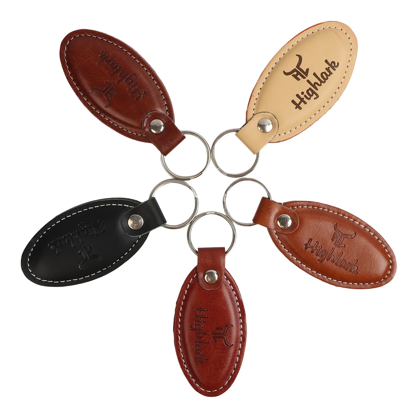Highlark Signature Leather Finish Keychain for Men & Women | Durable Metal Key Holder for Car and Bike Keys | Elegant Everyday Accessory 2
