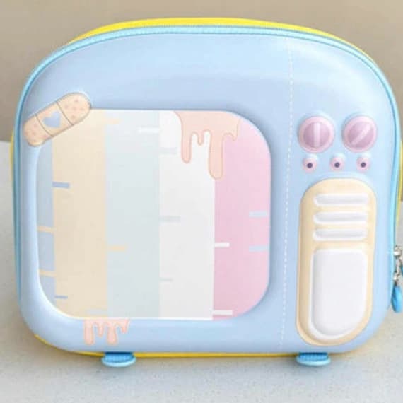 Highlark Kids Retro Television Hardshell Backpack & Travel Bag – Pastel Baby Blue 1