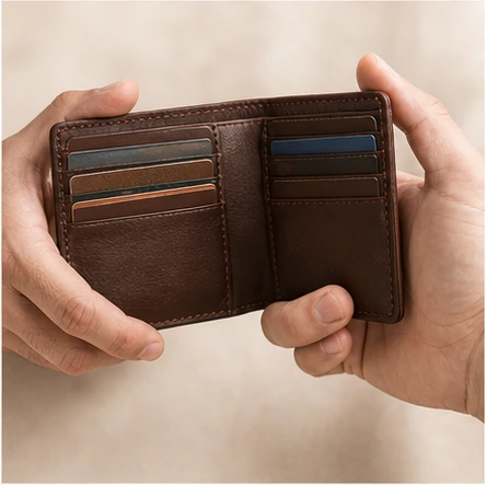 Highlark leather wallet interior