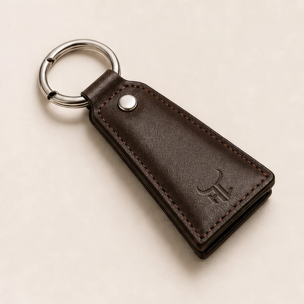 Highlark leather keychain